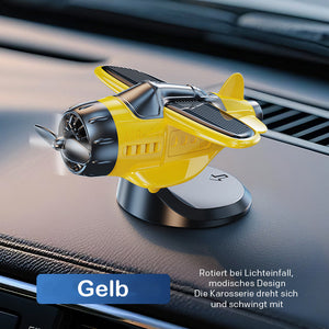 Solarbetriebenes Autoornament in Flugzeugform