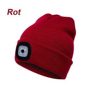 Unisex Winter Warm Strickmütze Head Torch Cap