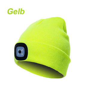 Unisex Winter Warm Strickmütze Head Torch Cap