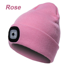 Unisex Winter Warm Strickmütze Head Torch Cap