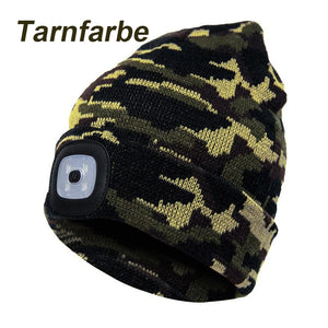 Unisex Winter Warm Strickmütze Head Torch Cap