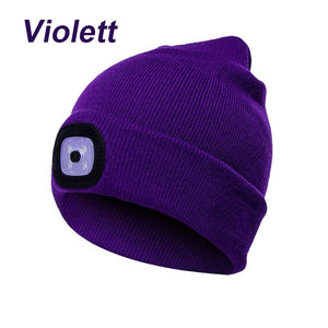 Unisex Winter Warm Strickmütze Head Torch Cap