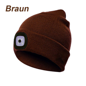 Unisex Winter Warm Strickmütze Head Torch Cap