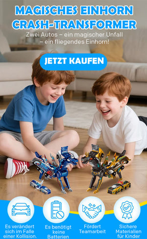 Spielzeugauto mit Transformationsmechanismus durch Kollision