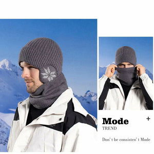 Winter Beanie Mütze Schal Sets Warme Strickmütze