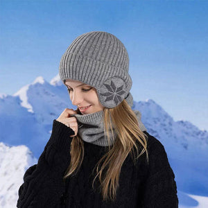 Winter Beanie Mütze Schal Sets Warme Strickmütze