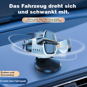 Solarbetriebenes Autoornament in Flugzeugform