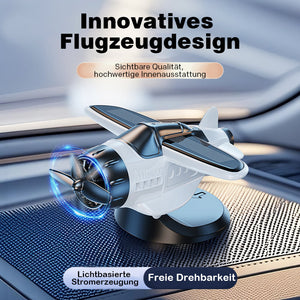 Solarbetriebenes Autoornament in Flugzeugform
