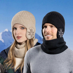 Winter Beanie Mütze Schal Sets Warme Strickmütze