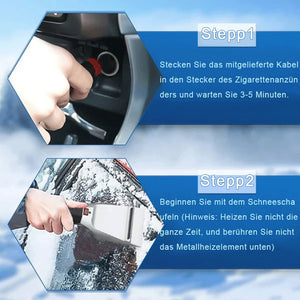 Beheizter Schnee- und Eiskratzer für Auto 12V Stecker in Zigarettenanzünder