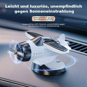 Solarbetriebenes Autoornament in Flugzeugform
