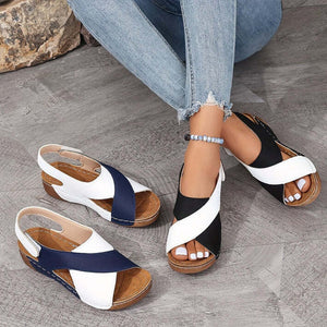 Super bequeme orthopädische Sandalen mit schrägem Absatz für Damen