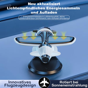 Solarbetriebenes Autoornament in Flugzeugform