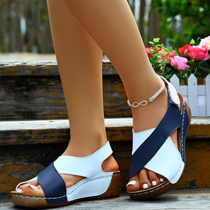 Super bequeme orthopädische Sandalen mit schrägem Absatz für Damen