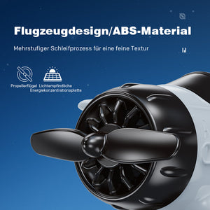 Solarbetriebenes Autoornament in Flugzeugform