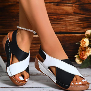 Super bequeme orthopädische Sandalen mit schrägem Absatz für Damen