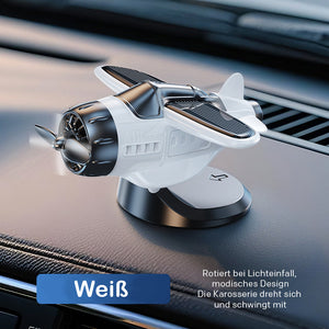 Solarbetriebenes Autoornament in Flugzeugform