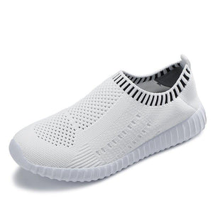 Bequeme Slip-on-Schuhe mit Farbblockmuster für Damen stricken Turnschuhe