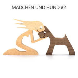 Pet Lover Tischdekoration aus Holzskulpturen