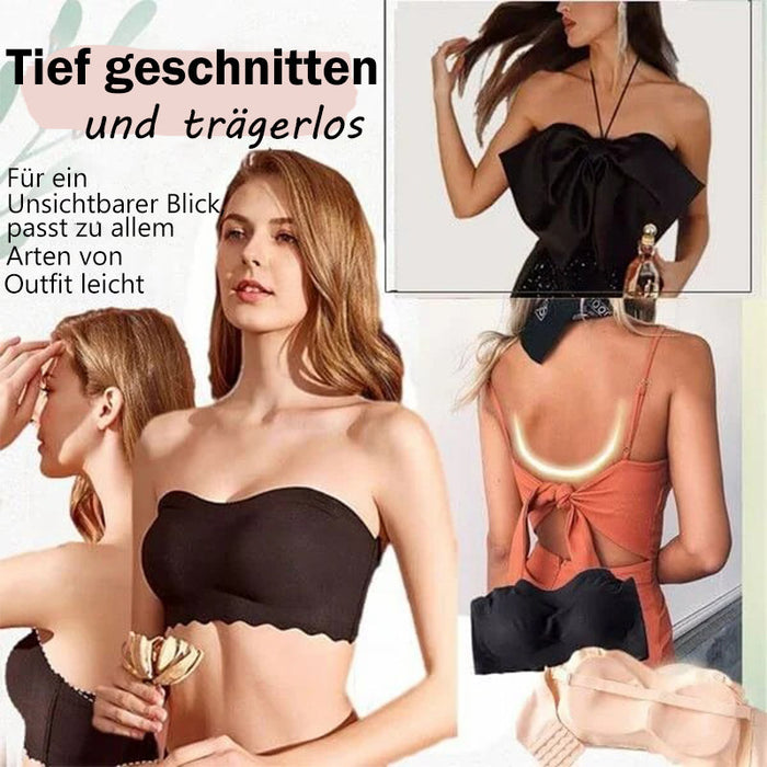 Frauen Sexy trägerloser BH unsichtbare Push-Up-BHs