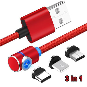 Bequee 3 in 1 magnetisches Ladekabel für Lightning, Micro und Type C, 2m - hallohaus