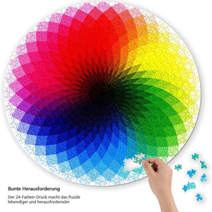 Farbige Regenbogen-Rund Puzzles Mit Farbverlauf