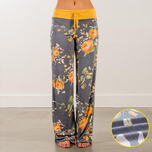 Damen Yoga Floral Bedruckte Baggy Hose