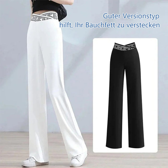 Atmungsaktive Hose mit weitem Bein und hoher Taille