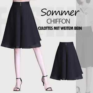 Sommer-Culottes aus Chiffon mit weitem Bein