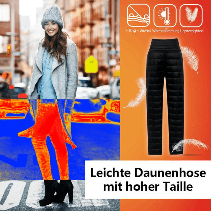 LEICHTE DAUNENHOSE MIT HOHER TAILLE