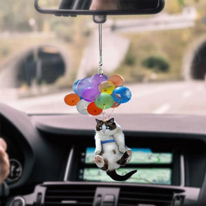 Bunte Luftballons und Kätzchen Anhänger