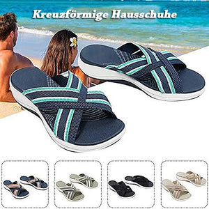 Stretch Cross Orthotic Slide Sandalen