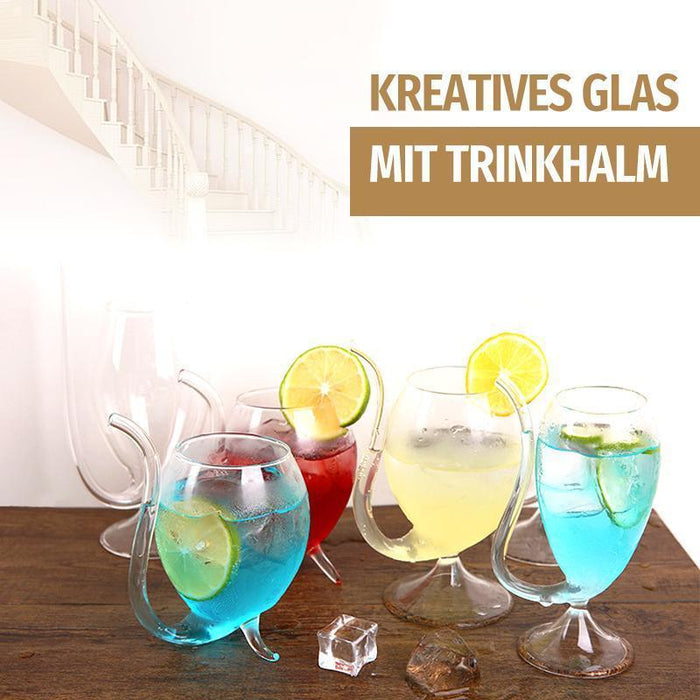 Kreatives Glas Mit Trinkhalm