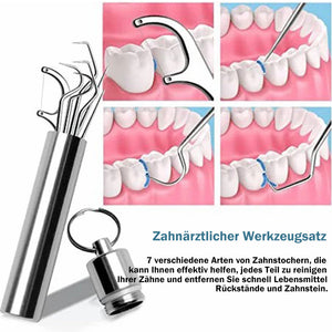 Zahnstocher-Set aus Edelstahl, 7-teilig (1 kaufen, 1 gratis)