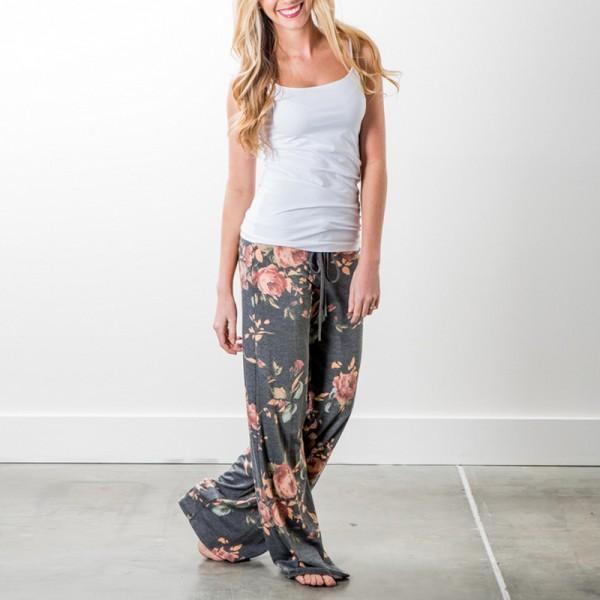 Damen Yoga Floral Bedruckte Baggy Hose