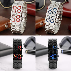 Herren Lava LED Digitale Edelstahl Armbanduhr