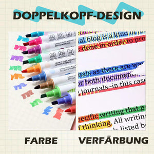 Magic Doppelkopf verfärbter fluoreszierender Stift (10 Farben)