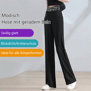 Atmungsaktive Hose mit weitem Bein und hoher Taille