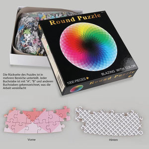 Farbige Regenbogen-Rund Puzzles Mit Farbverlauf