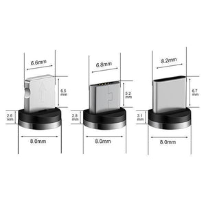 Zirkulares magnetisches Ladekabel für Micro,lightning und typ-c 3-in-1