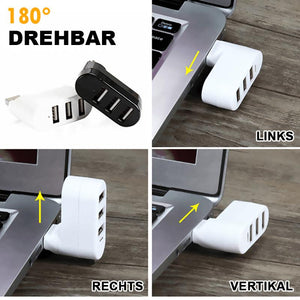 Drehbarer Mini-USB-Hub mit 3 Ports