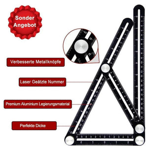 Multi-Winkel-Messwerkzeug Aluminiumlegierung Multifunktions-Lineal (Plastik/Vollmetall)