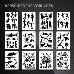 Praktische Kunstvorlagen (12 Blatt / Set)