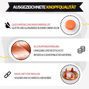 Druckknöpfe aus Metall mit Verschlusszangen Press