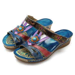 Sandalen Damen PU Leder Sommer bunte Schuhe