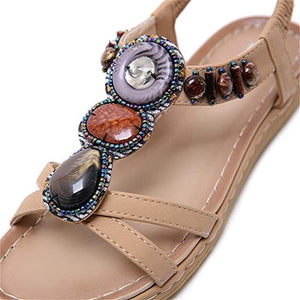 Perlen Damen Sandalen Komfortable Beach Flats