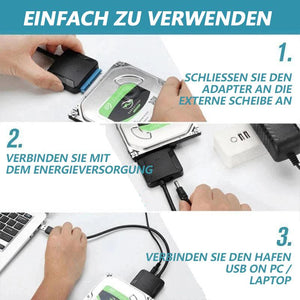 USB 3.0 zu SATA Adapter Kabel für 2.5"/3.5" HDD/SSD Laufwerke