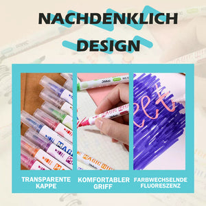 Magic Doppelkopf verfärbter fluoreszierender Stift (10 Farben)