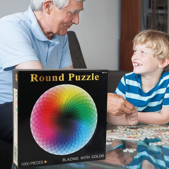 Farbige Regenbogen-Rund Puzzles Mit Farbverlauf