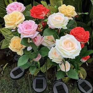 Frühlings künstliche Rose Solar Garden Stake Lichter